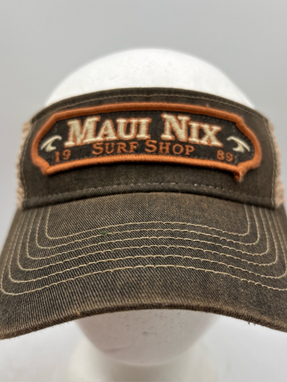 Maui Nix Surf Shop Legacy Visor Brown Mesh SnapBack Daytona Beach Florida OSFM